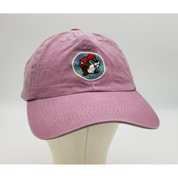 Buc-ees Pink Baseball Cap With Adjustable Strap & Embroidered Beaver Logo Bucees - Picture 1 of 9